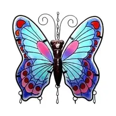CELTA - Mariposa Colgante Con Sonido Vitral Cobre Grande PB-B3