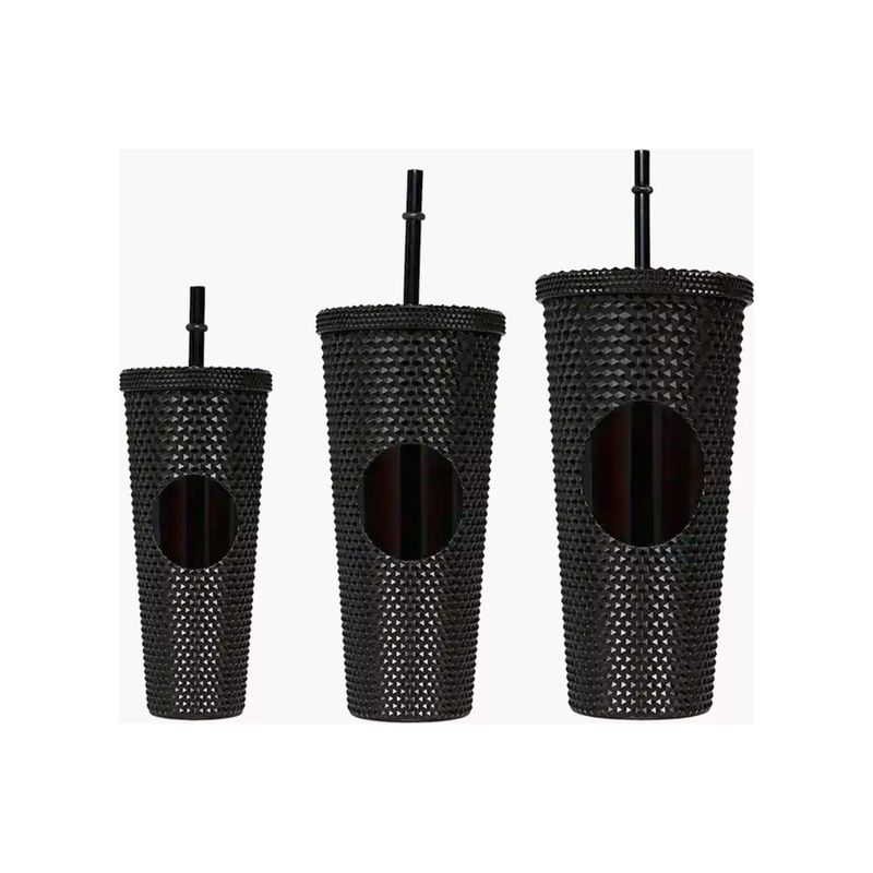GENERICO - Pack De 3 Vasos Tumbler Tipo Starbucks Con Bombilla Y Tapa