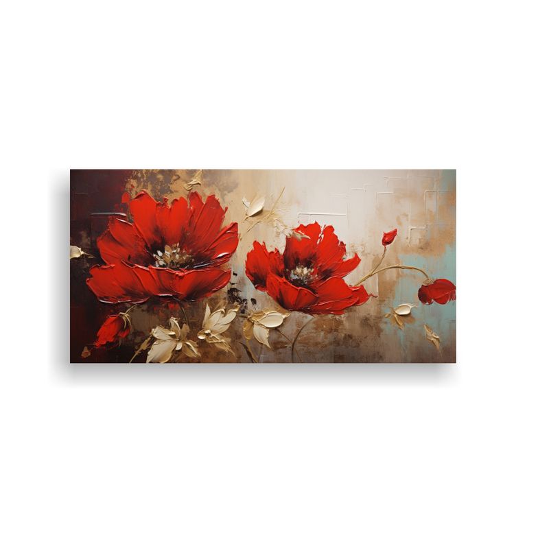GENERICO - Cuadro Temático De Arte Refinado De Flores Carnesi Sobre Li 160x80cm