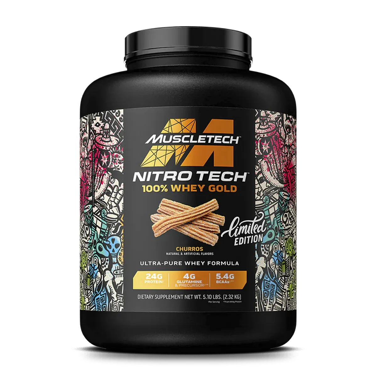 MUSCLETECH - NITRO TECH WHEY GOLD EDICIÓN LIMITADA 5 LBS CHURRO  - MUSCLETECH