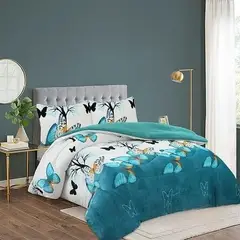 GENERICO - Cubrecama de Invierno Plush con Chiporro 2 P Diseño con Flores F177