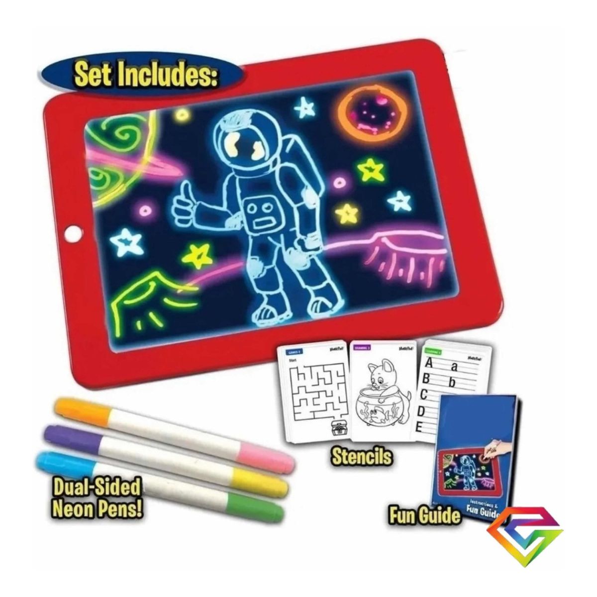 GENERICO - Pack X2 Pizarra Magica Deluxe Pizarras Magicas Pizarra