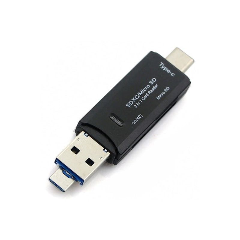 PHILCO - Lector Micro SD / USB 3 en 1 OTG PHILCO