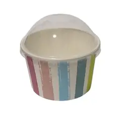 GENERICO - Envase De Helado Kraft Con Tapa Domo 8oz 50 Unidades