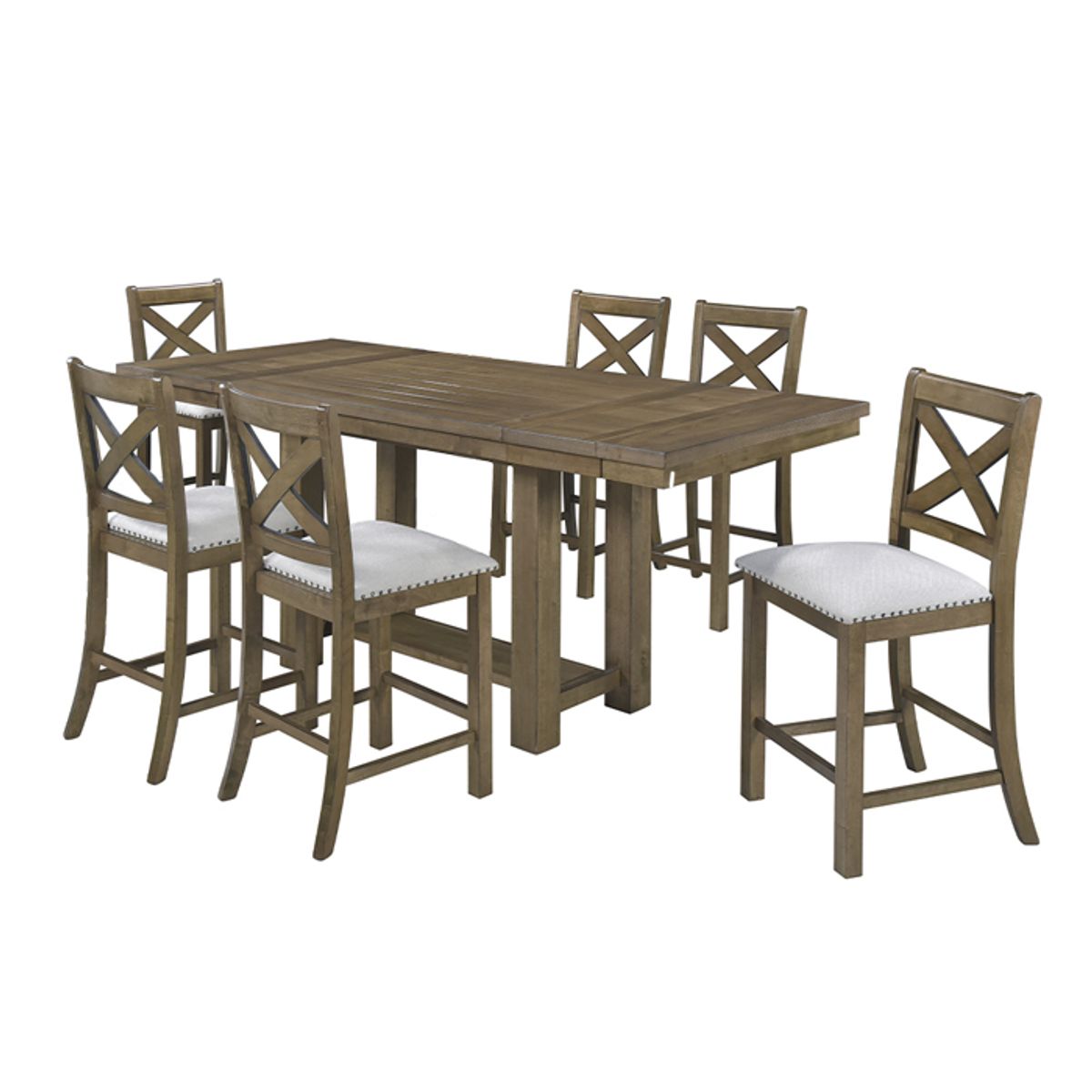 MSA MUEBLES SANTA ANA - Juego de Comedor Alto 6 Puestos Mortimer