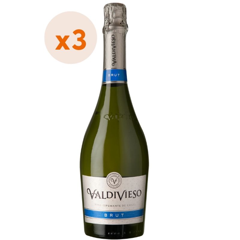 VALDIVIESO - 3x Espumante Valdivieso Brut 12° 750cc