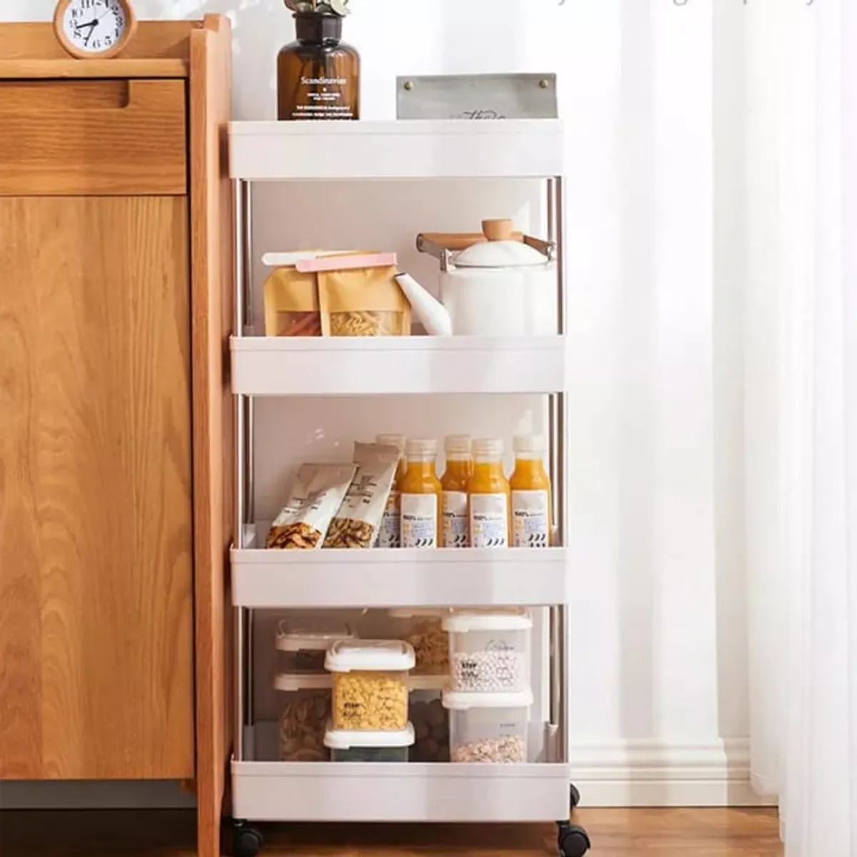 GENERICO - Carrito Organizador 4 Niveles Multifuncional Movible.