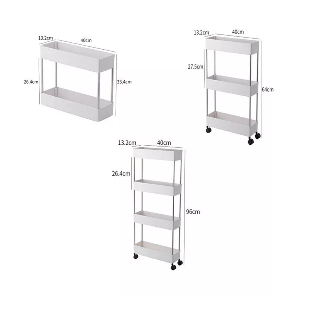 GENERICO - Carrito Organizador 4 Niveles Multifuncional Movible.