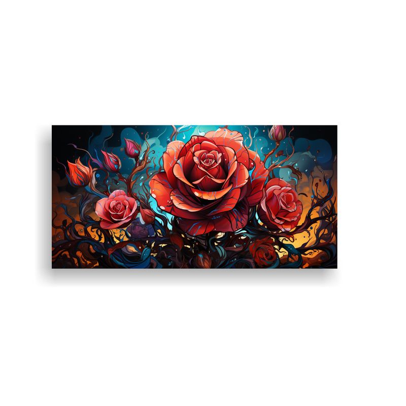 GENERICO - Pintura Decorativa Estilo Graffiti Con Fondo De Rosa Y Color 160x80cm
