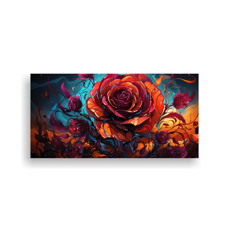 GENERICO - Cuadro De Decoración Estilo Graffiti Con Fondo De Rosa Y Co 160x80cm