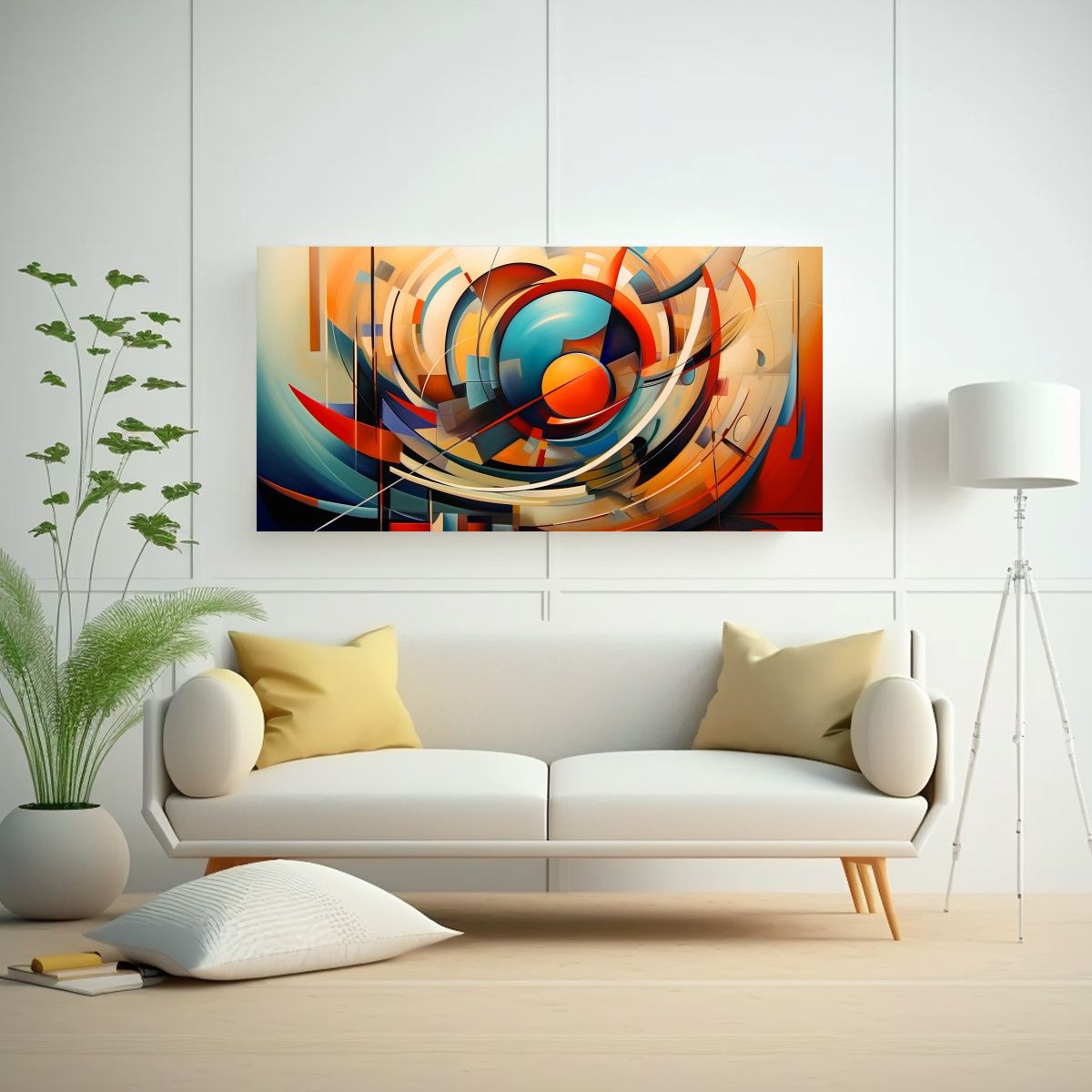GENERICO - Pintura Abstracta Linda De Finas Líneas, Arte Decorativo 160x80cm.