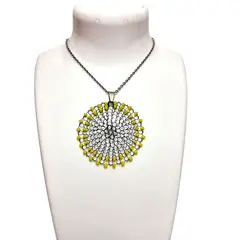 MIXTURARTE - Collar Colgante de Cobre Tejido Y Cadena de Acero
