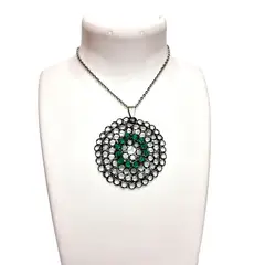 MIXTURARTE - Collar Colgante de Cobre Tejido Y Cadena de Acero