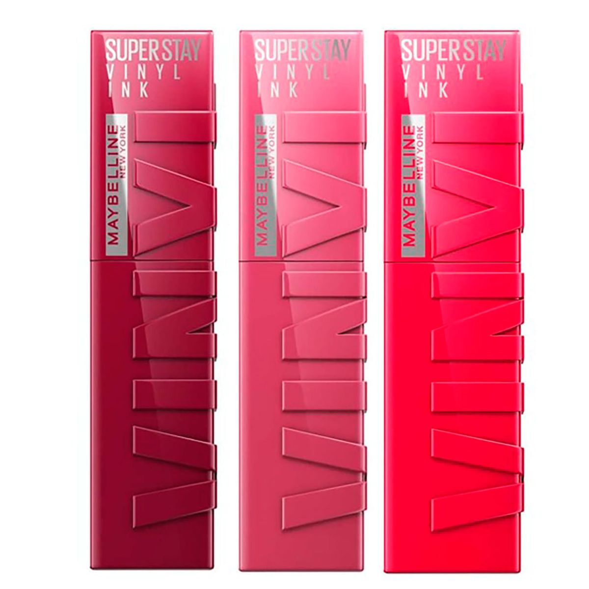 MAYBELLINE - Pack 3 Labiales Superstay Vinyl Ink Rosas Hasta 16H Maybelline