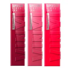 MAYBELLINE - 3 Labiales Superstay Vinyl Ink Rosas Hasta 16H