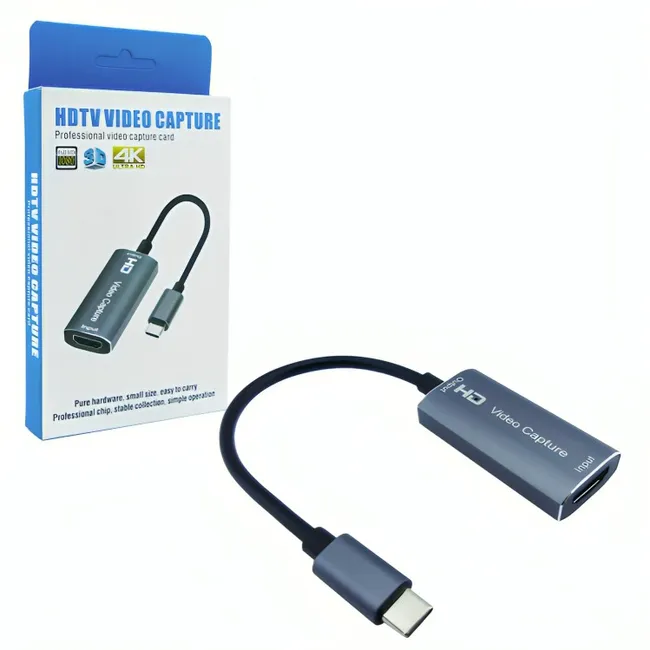 OEM - CAPTURADOR DE VIDEO HDTV HDMI CON CABLE TYPE-C 4K ULTRA HD