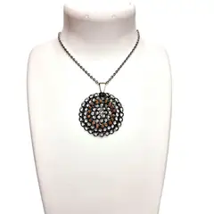 MIXTURARTE - Collar Colgante de Cobre Tejido Y Cadena de Acero