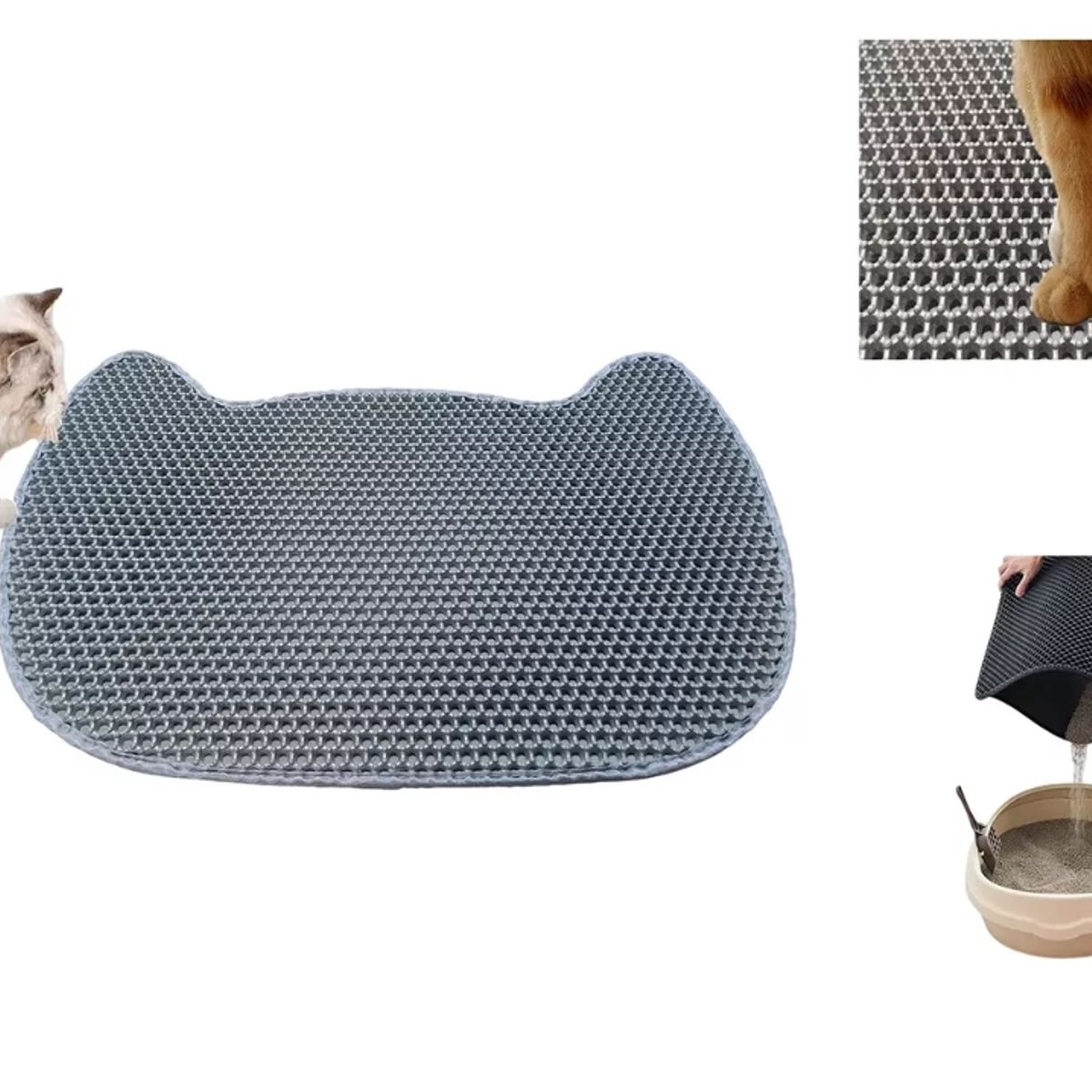 GENERICO - Alfombra Atrapa Arena Para Gatos Salida Arenero Mascotas.