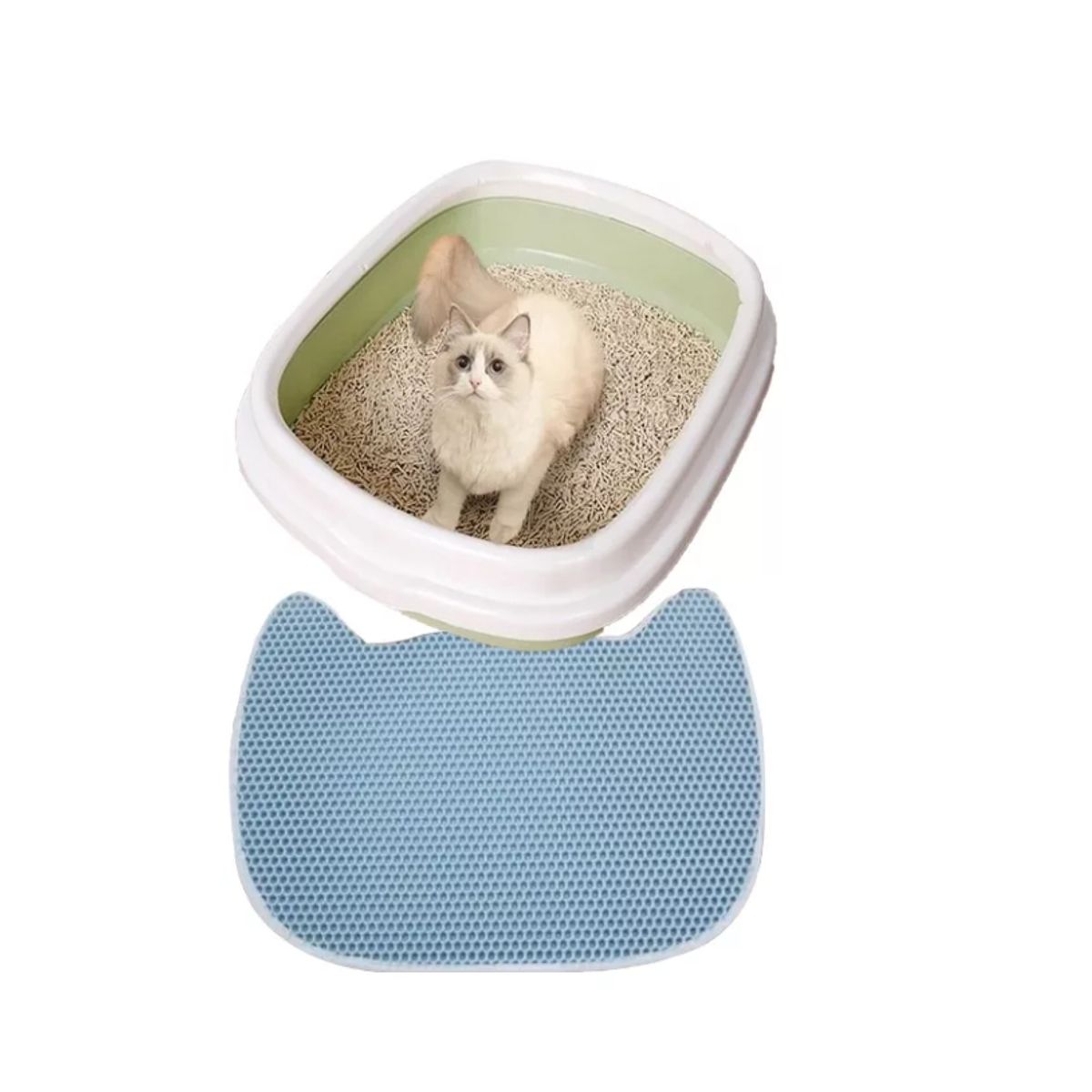 GENERICO - Alfombra Atrapa Arena Para Gatos Salida Arenero Mascotas.