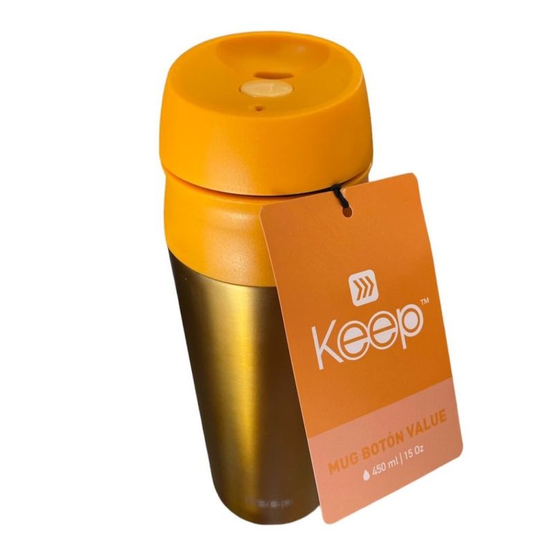 KEEP - Mug Térmico Con Botón Keep 450ml Tipo Vaso Color Amarillo