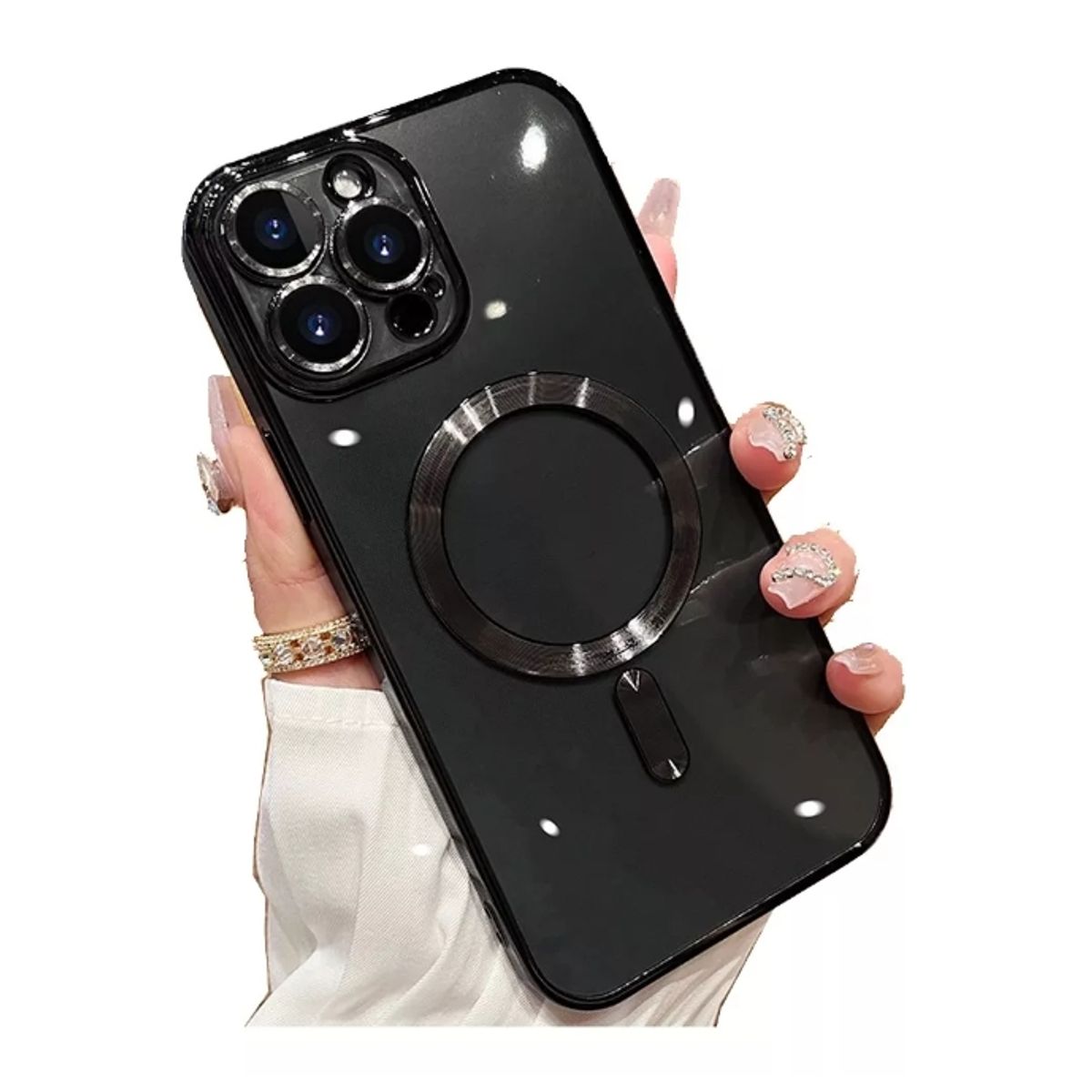 GENERICO - Carcasa Magsafe Protector De Camara Para iPhone 13 Pro Negro