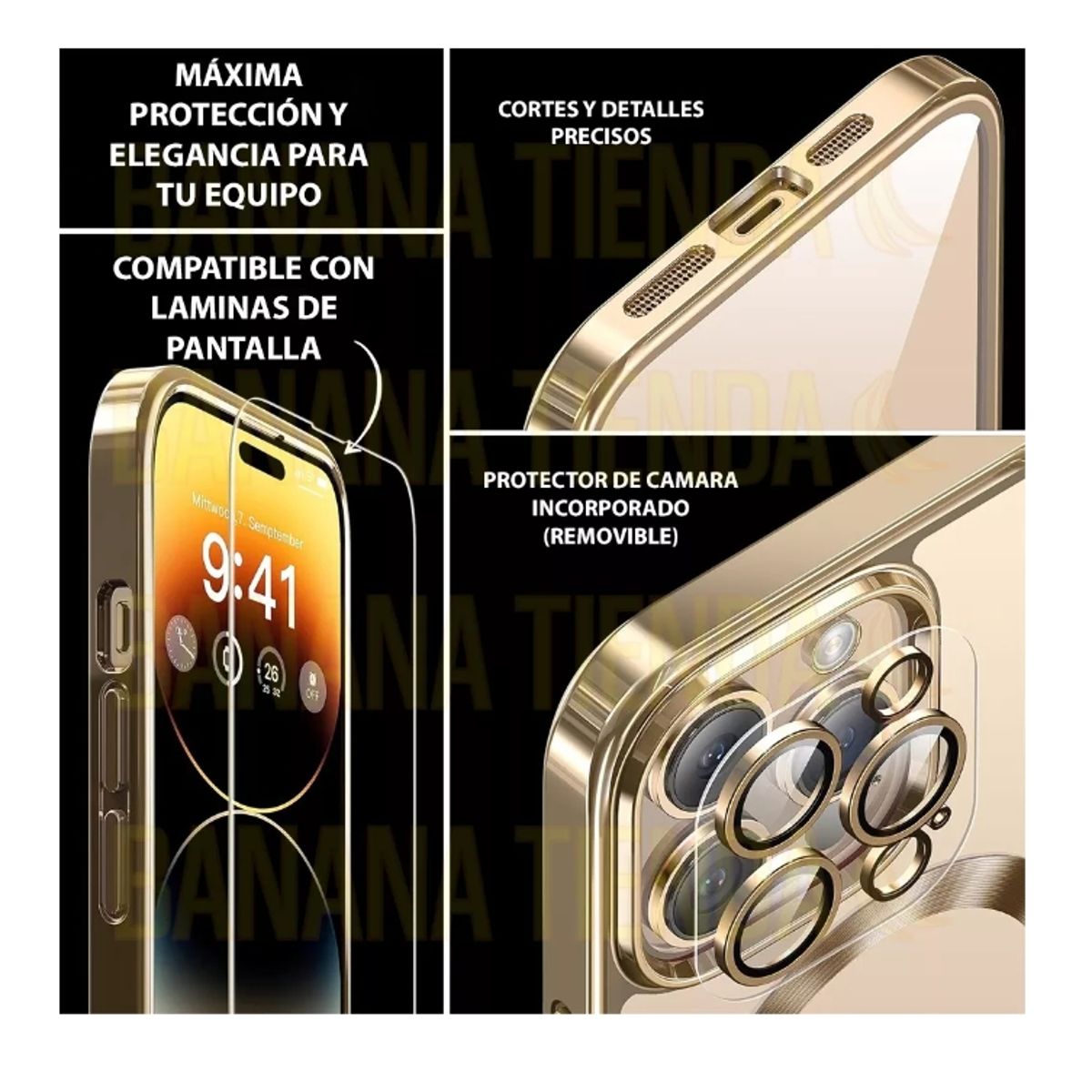 GENERICO - Carcasa Magsafe Protector De Camara Para iPhone 13 Pro plata