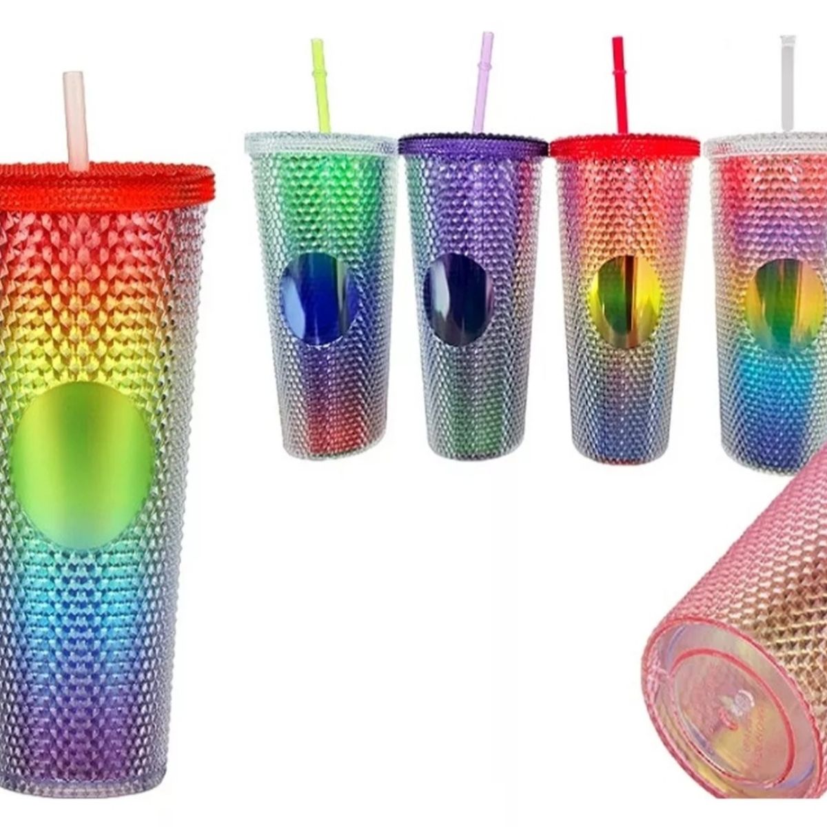 GENERICO - vaso friocaliente con bombilla 700ml tipo starbucks