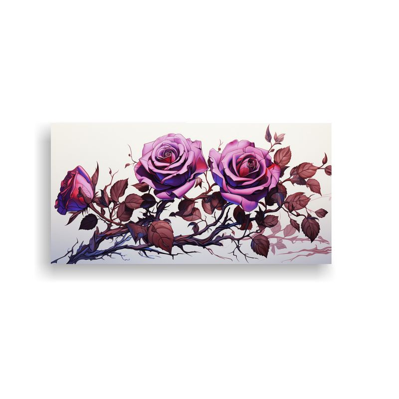 GENERICO - Cuadro De Decoración Con Llamativo Dibujo De Una Rosa Venen 160x80cm