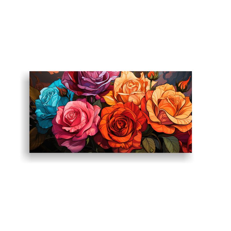 GENERICO - Pinturas Decorativas De Rosas Híbridas En Estilo Pop Art 160x80cm