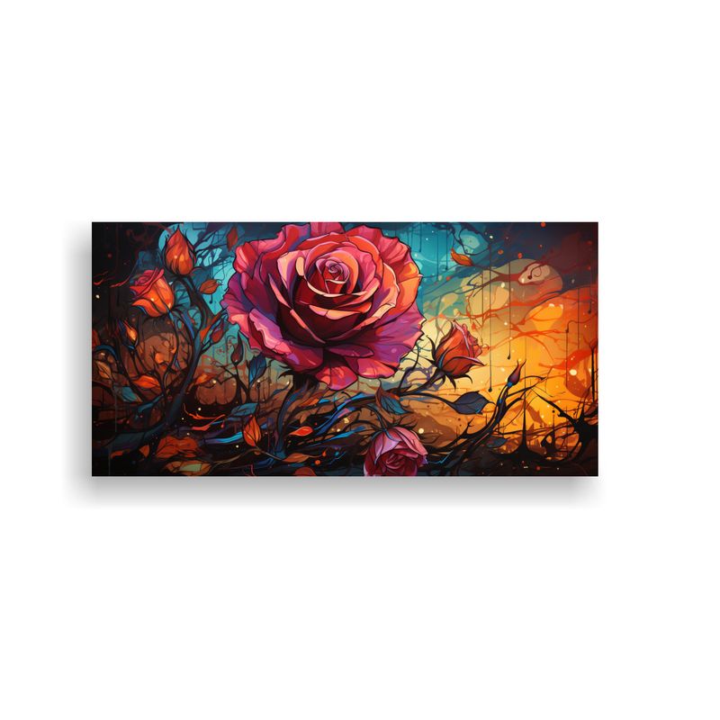 GENERICO - Lienzo Vintage: Fondo Rosa Graffiti Con Colores Intensos En  160x80cm
