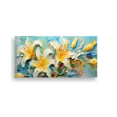 GENERICO - Pintura Decorativa De Lirios Coloridos Con Pintura Amarilla 160x80cm