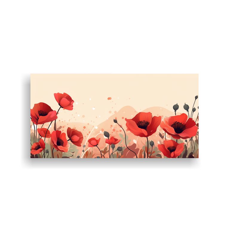 GENERICO - Exposición Arte Abstracto Con Flores Amapola En Elegante Fo 160x80cm