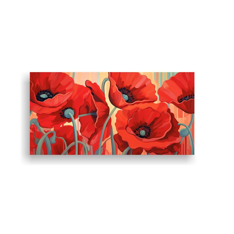 GENERICO - Tela Bastidor Horizontal Pájaros Rojos Estilo Anime Georgia 160x80cm