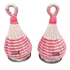 RMX - Par De Maracas Ecológicas Forradas En Mimbre 18 Cm PB-H4E2