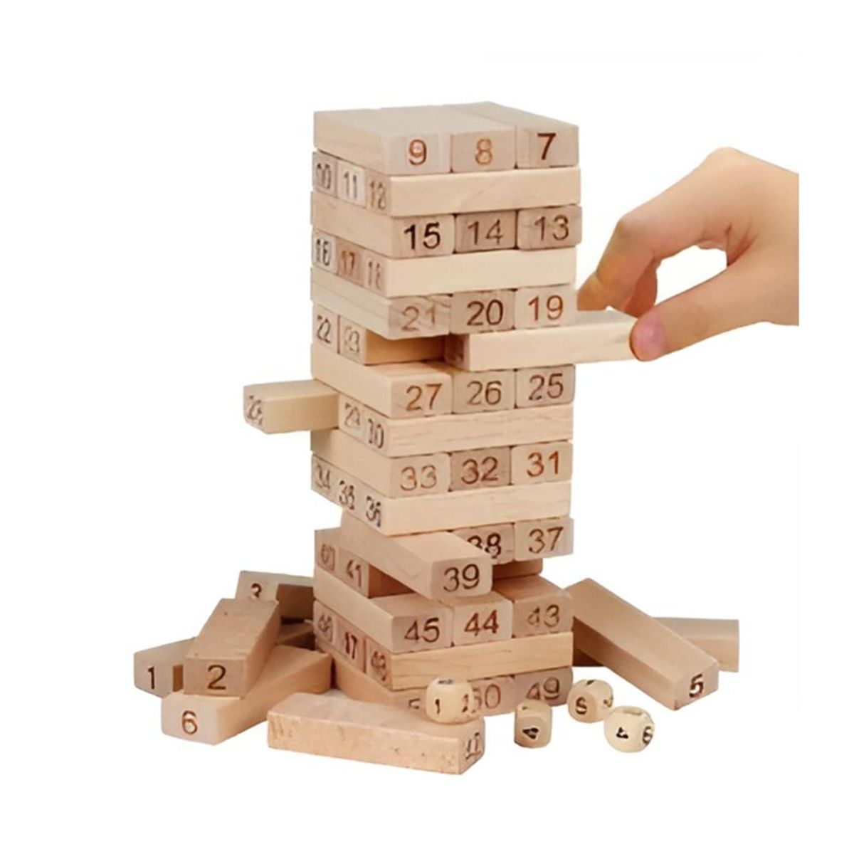 TOLIPA - Torre De Bloques Madera Equilibrio Enumerados Juego De Mesa