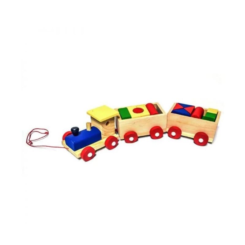 TOLIPA - Tren De Encaje Madera Para Niños Figuras Geométricas PB-B2