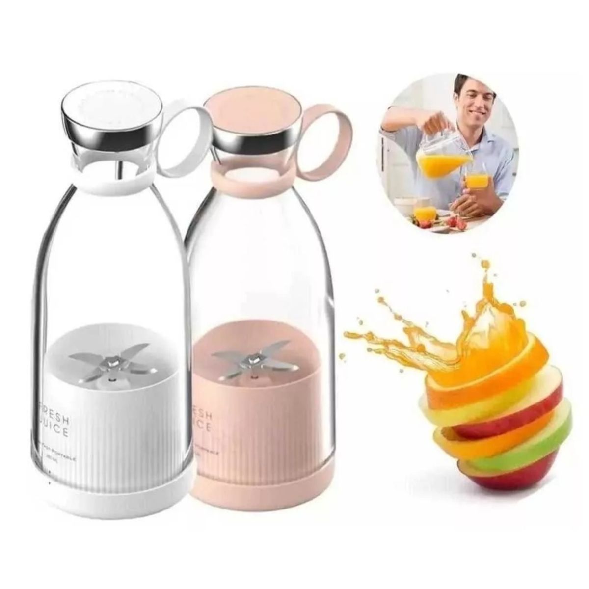 GENERICO - botella licuadora recargable juguera bitidora portatil