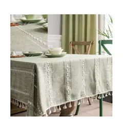 GENERICO - Mantel Rectangular Mantel De La Mesa Borla Algodón 145x220cm Rombo