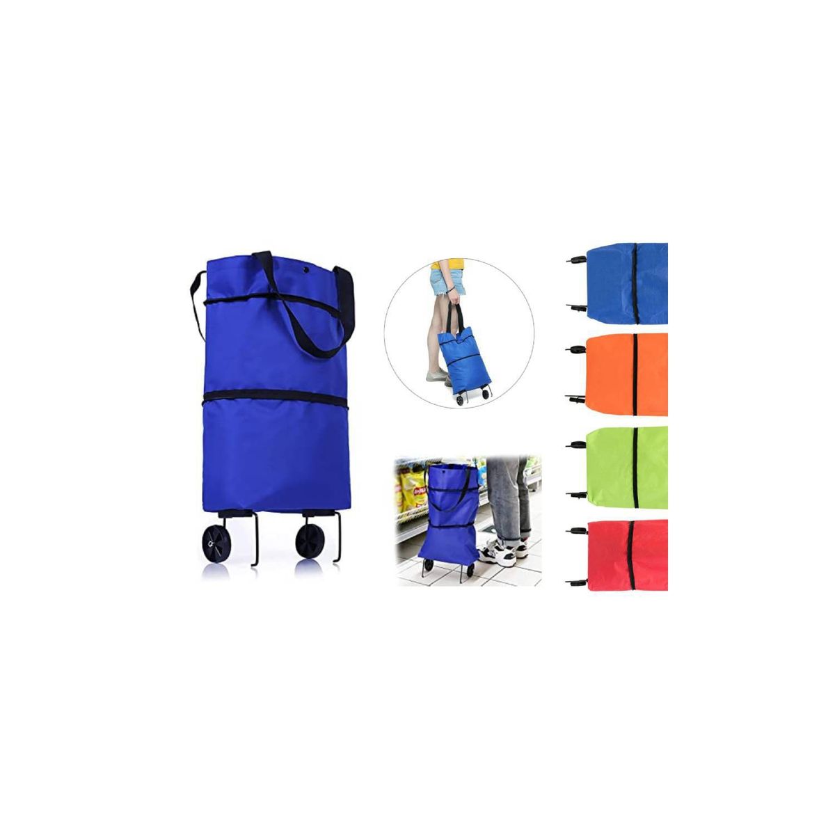 GENERICO - Bolso Plegable Ruedas Carrito Compras Bolsa Reutilizable