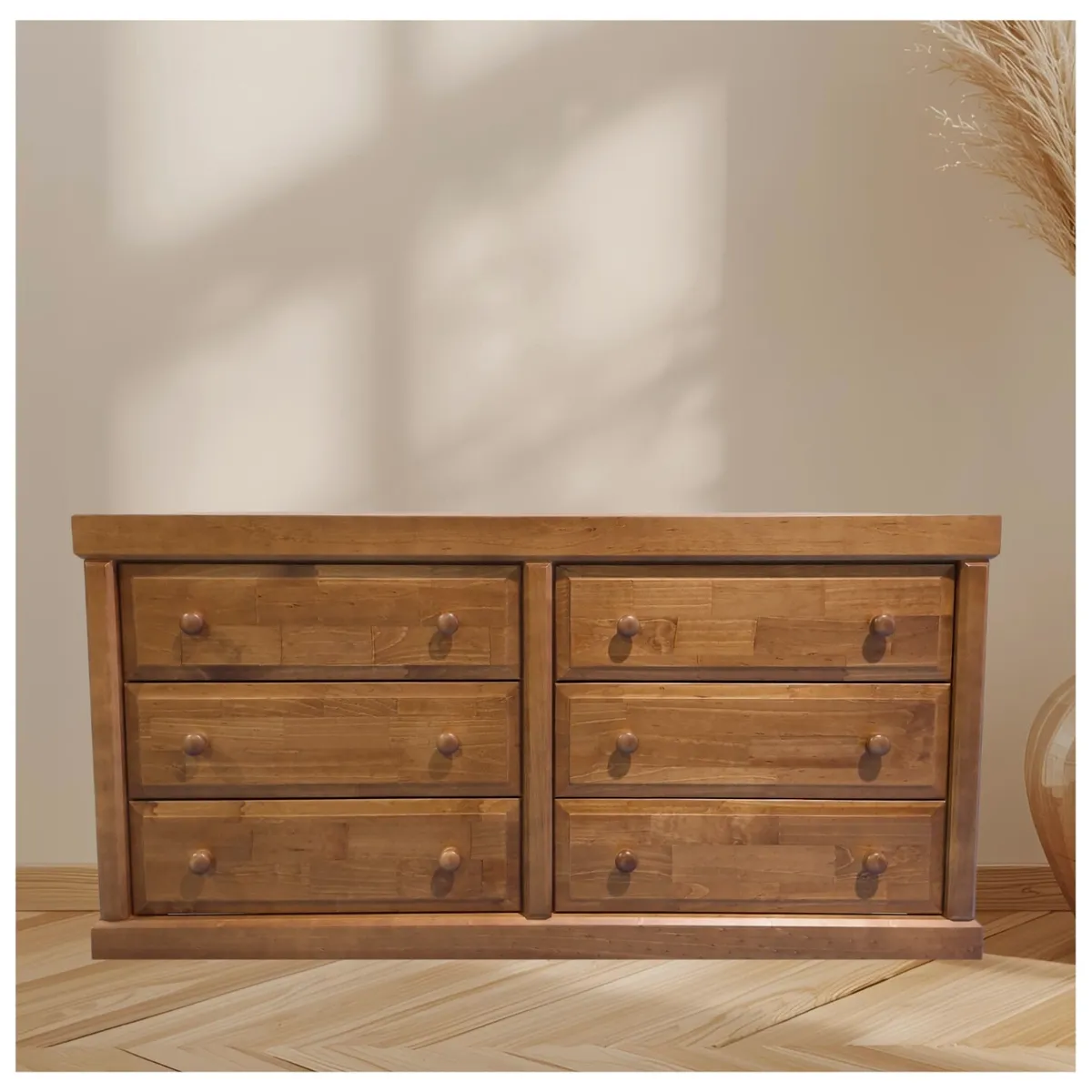 MUEBLES DURAN - Comoda Nogal 6 Cajones