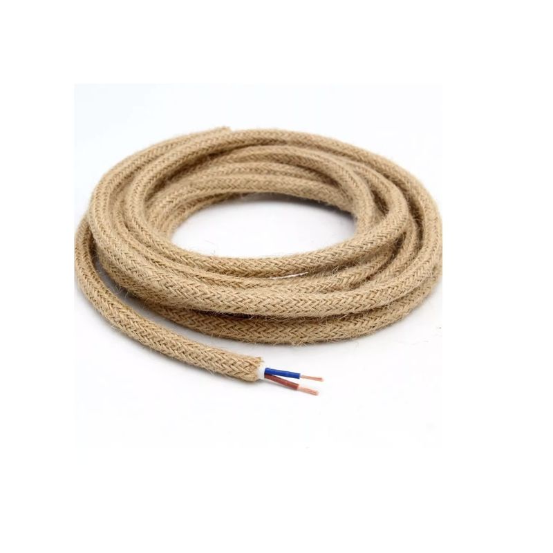 GENERICO - 10mts Cable Electrico Yute Bipolar Textil Rustico 075mm