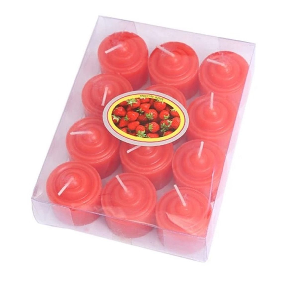 GENERICO - PACK 12 MINI VELAS ROMANTICAS ROJAS 3.5 CM