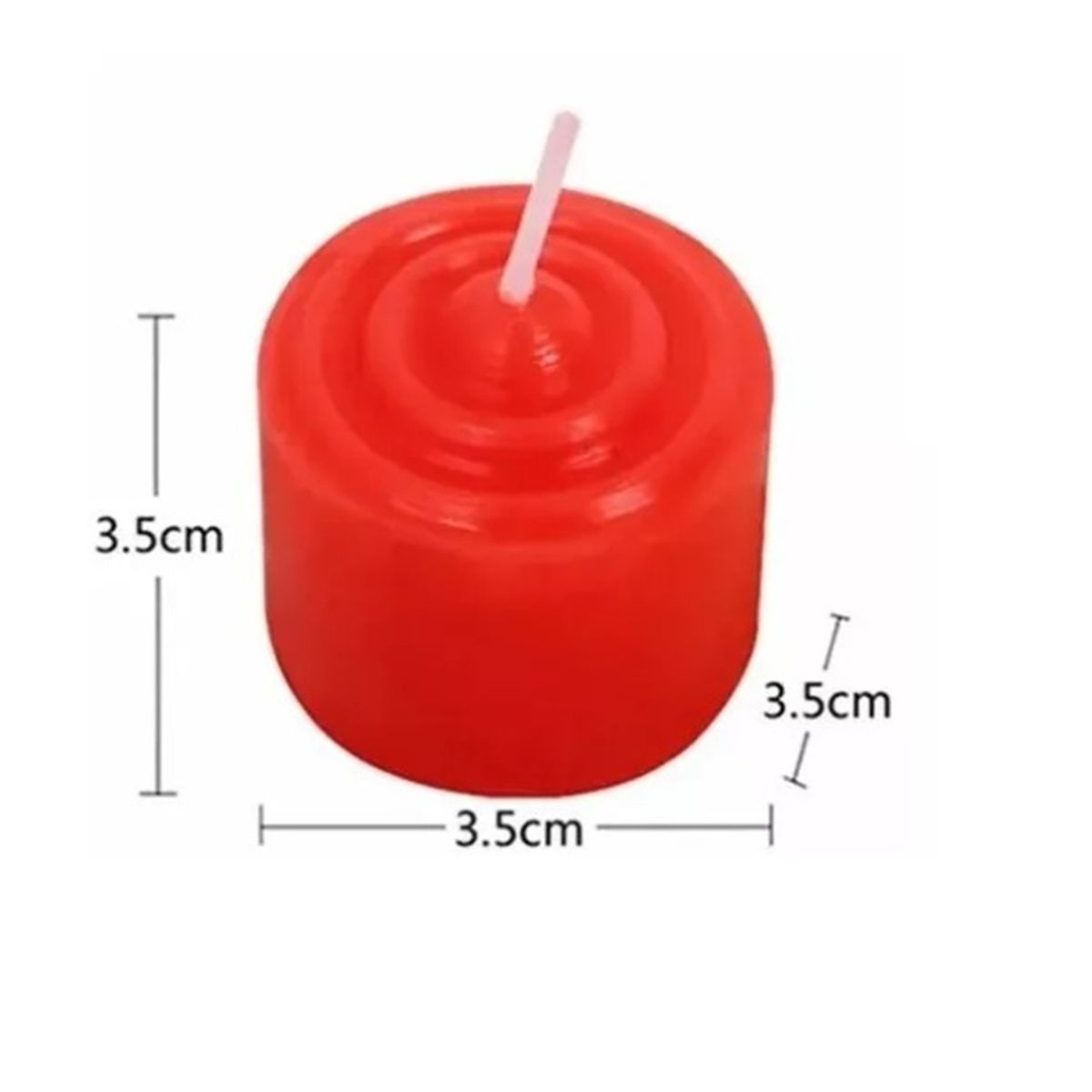 GENERICO - PACK 12 MINI VELAS ROMANTICAS ROJAS 3.5 CM