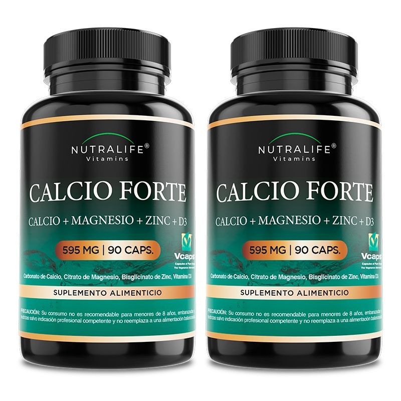 NUTRALIFE - Calcio Forte c/ Magnesio + Zinc + Vit D3 Lf 180 Caps 2x90