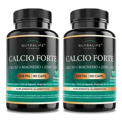 NUTRALIFE - Calcio Forte c/ Magnesio + Zinc + Vit D3 Lf 180 Caps 2x90