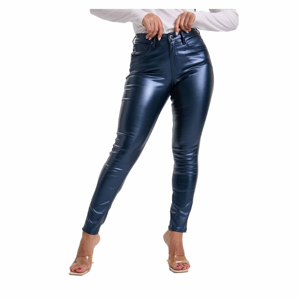 FASHION'S PARK - Jeans Mujer Skinny Brillante Azul Fashion's Park