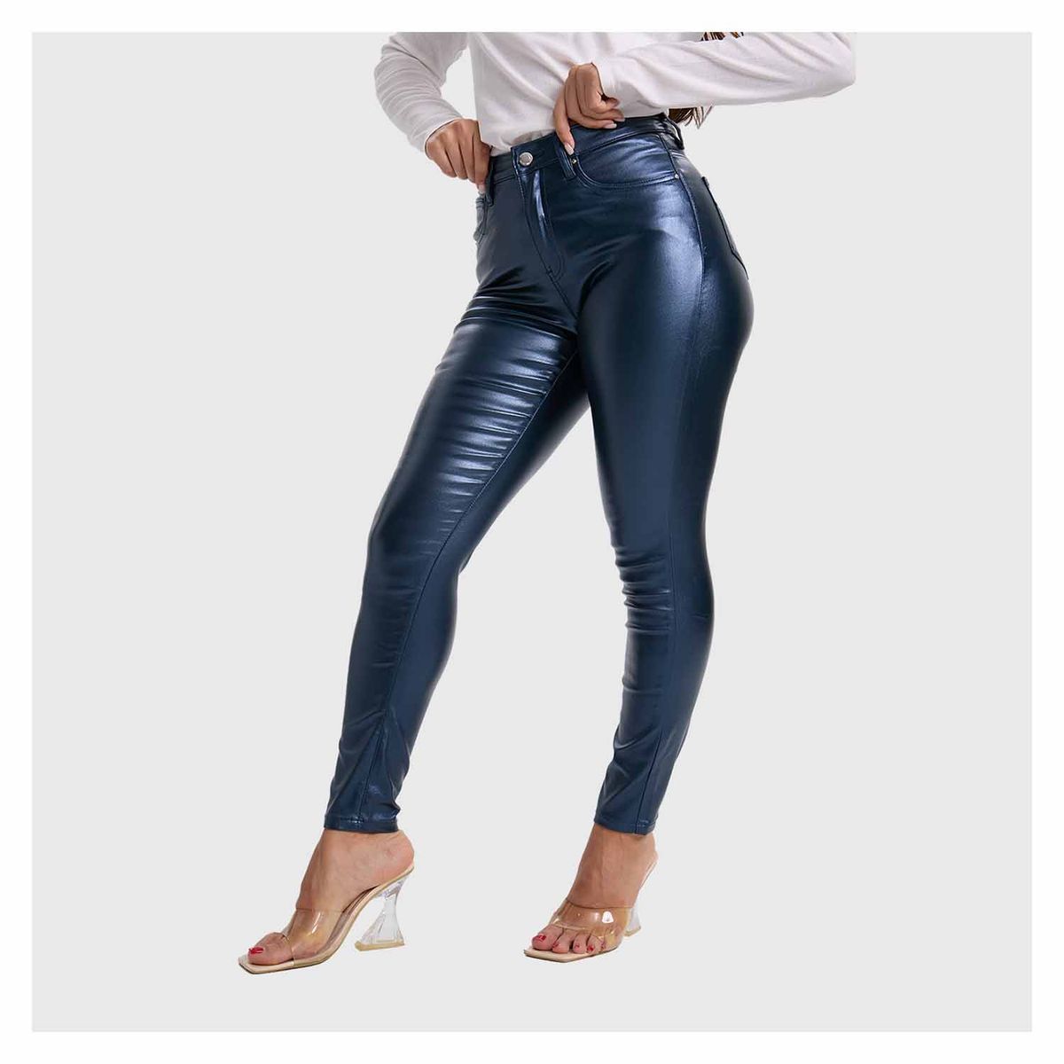 FASHION'S PARK - Jeans Mujer Skinny Brillante Azul Fashion's Park