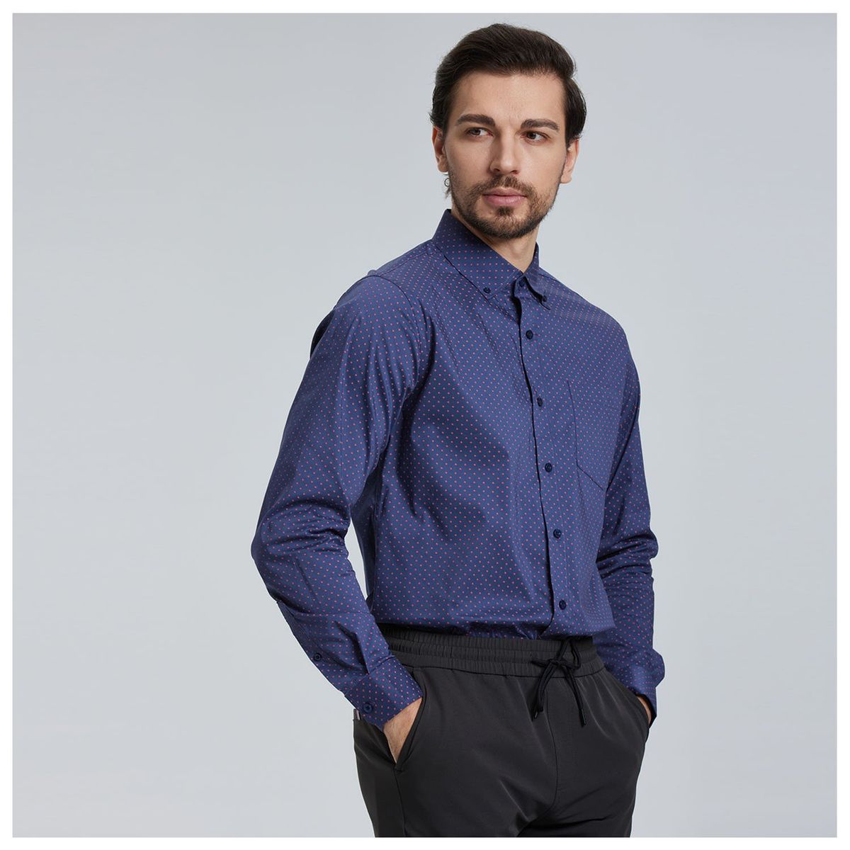 FASHION'S PARK - Camisa Hombre Full Print Azul Fashion's Park