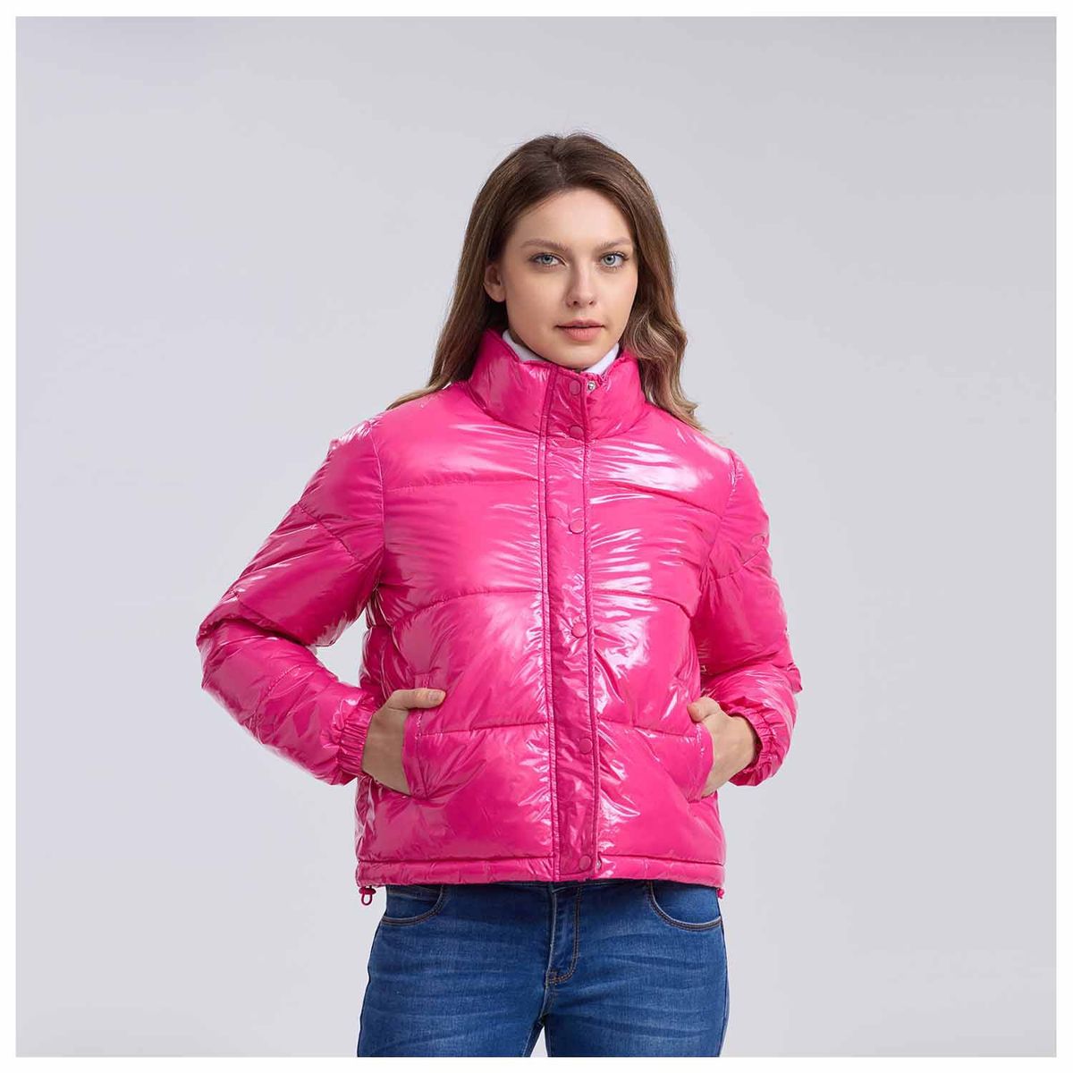 FASHION'S PARK - Parka Mujer Puffa Glossy Magenta Fashion's Park