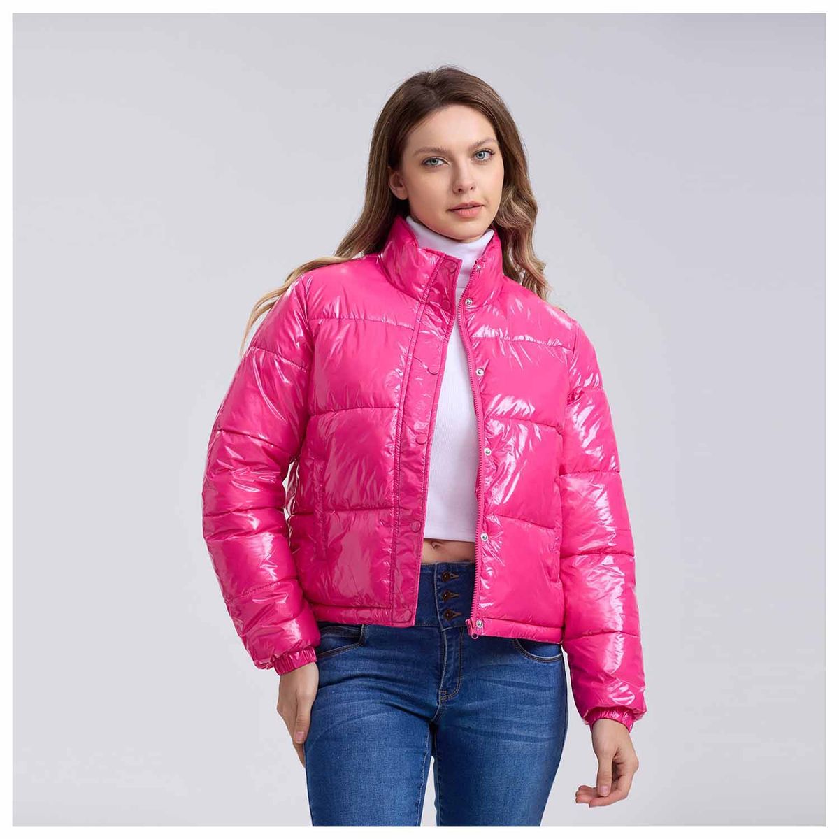 FASHION'S PARK - Parka Mujer Puffa Glossy Magenta Fashion's Park